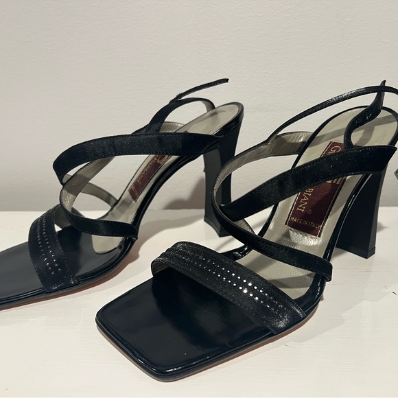 Giorgio Fabiani Black Leather Strappy Heels US 6 EU 36 1/2 made in Italy 🇮🇹 - Picture 8 of 9